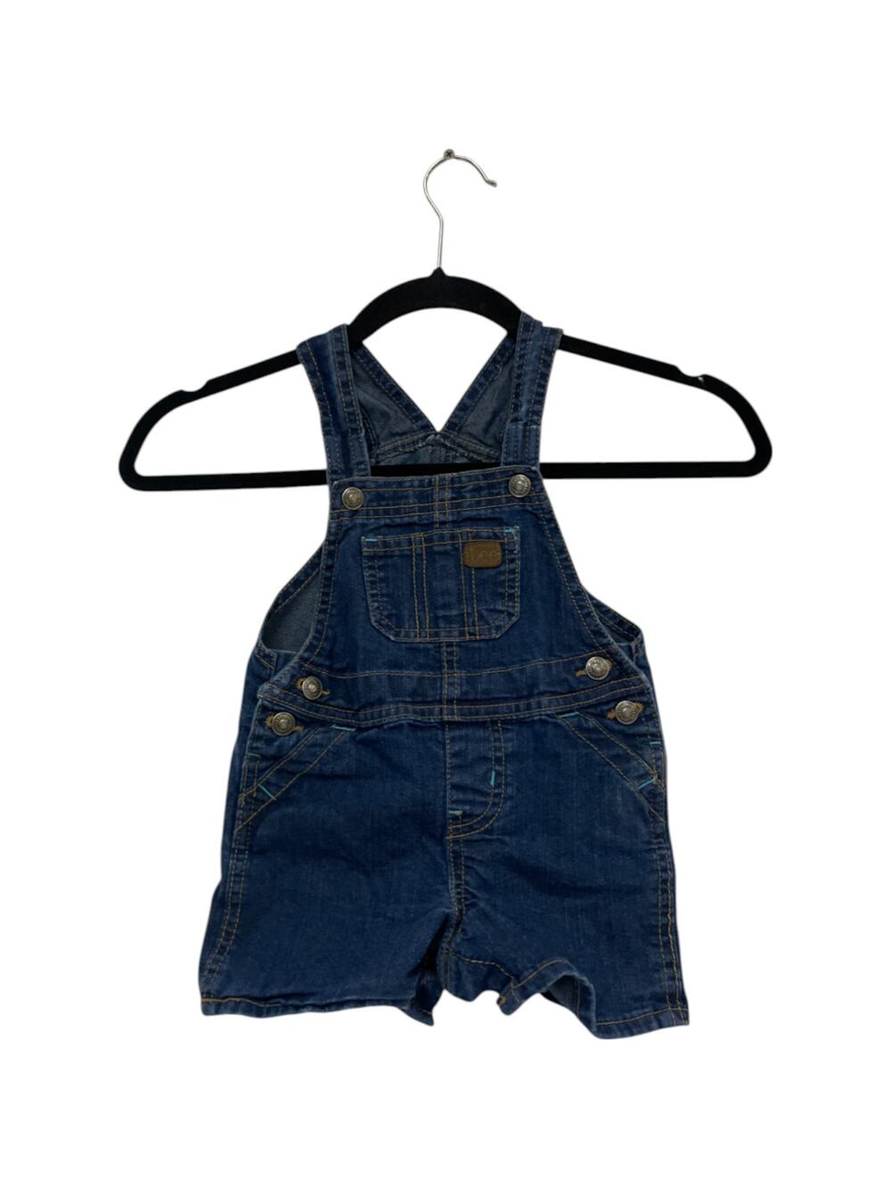 Lee Shortalls Baby Boy Size 12 Month Short Overalls Snaps Adjustable Dark Denim